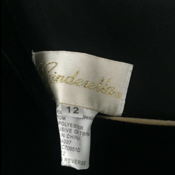 Cinderella Dress Black Velvet Gold Overlay Flower Girl - Picture 3 of 4